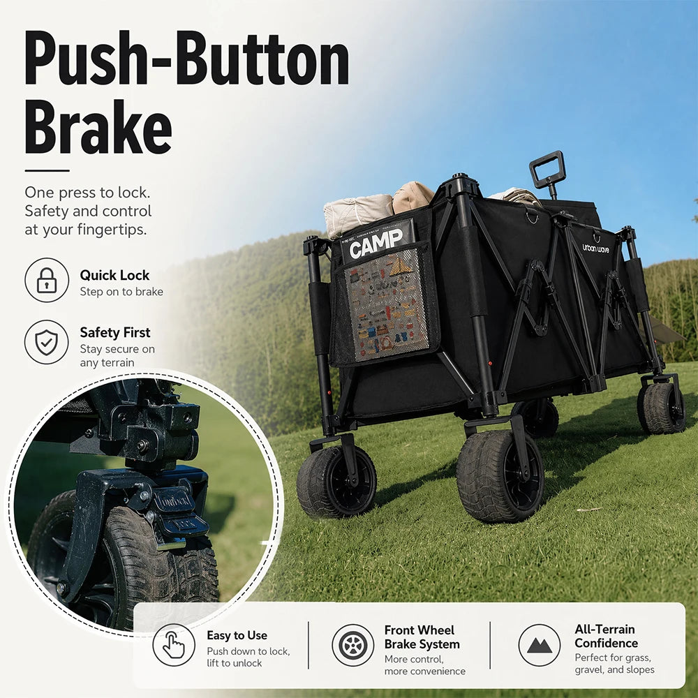Heavy-Duty Folding Beach Cart With 680-Lb Capacity And All-Terrain Wheels