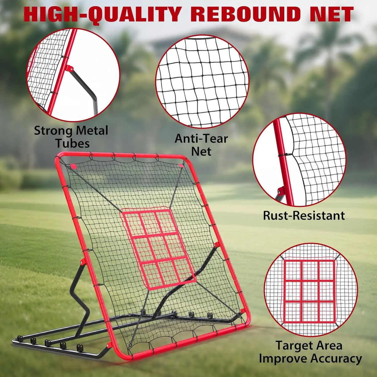Himiss Adjustable Multisport Pitching Rebounder Net