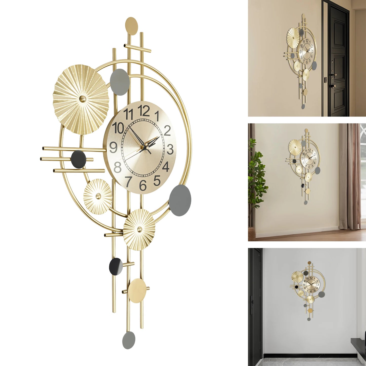 Decorative Wall Clock Silent Non Ticking Modern Indoor Decor
