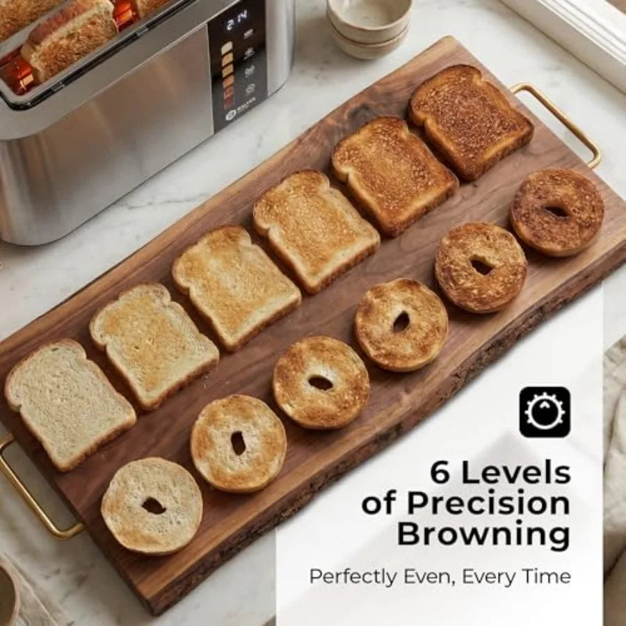SHXI Four Slice Wide Slot Toaster With Automatic Bagel Heating