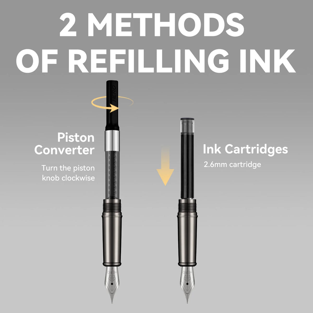 Hero E505A Fountain Pen Gift Set Featuring Elegant Metal Design