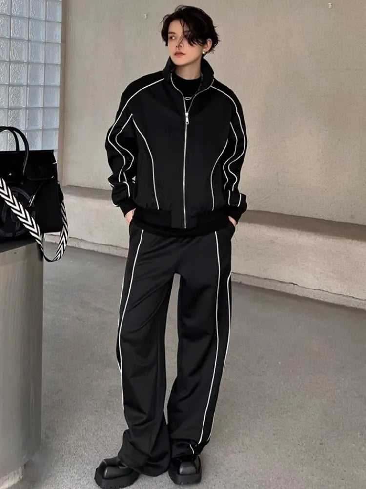 Winkeep Men S A Long Sleeve Two Piece Tracksuit Jacket And Pants