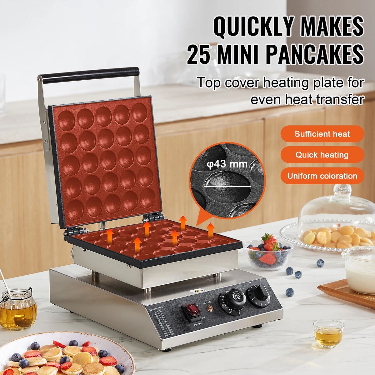 SucceBuy Electric Waffle Maker With Nonstick Surface And Temperature Control