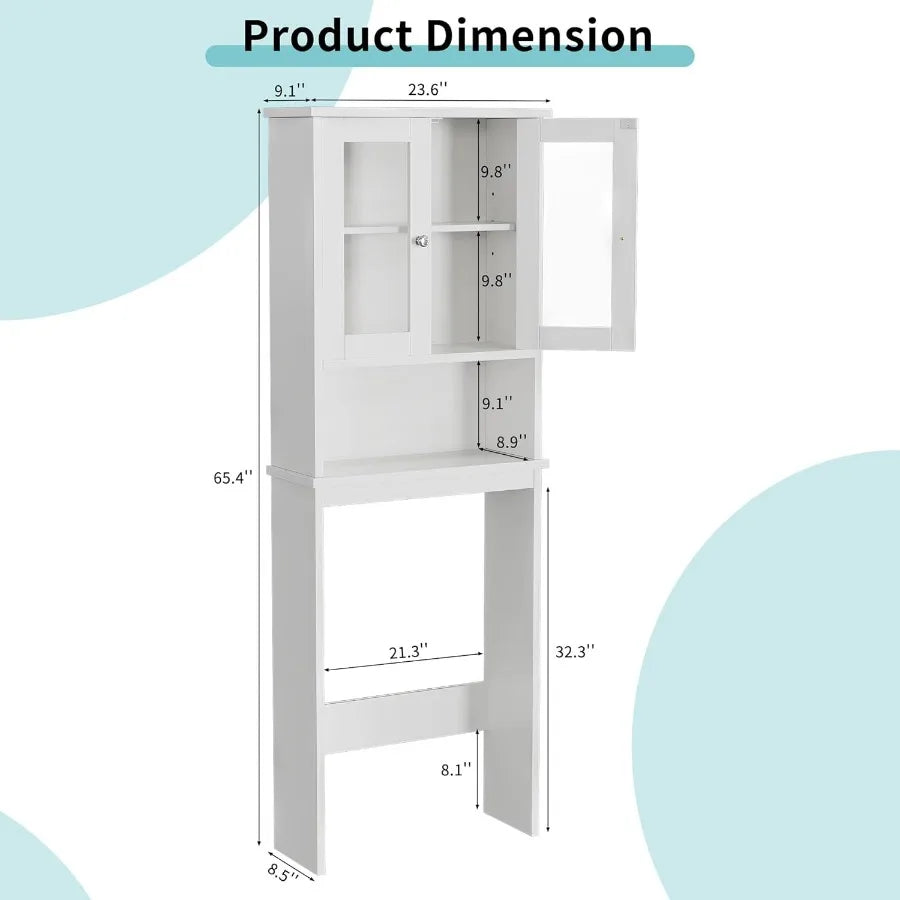 XIUWO Over The Toilet Storage Cabinet With Anti Tip Device