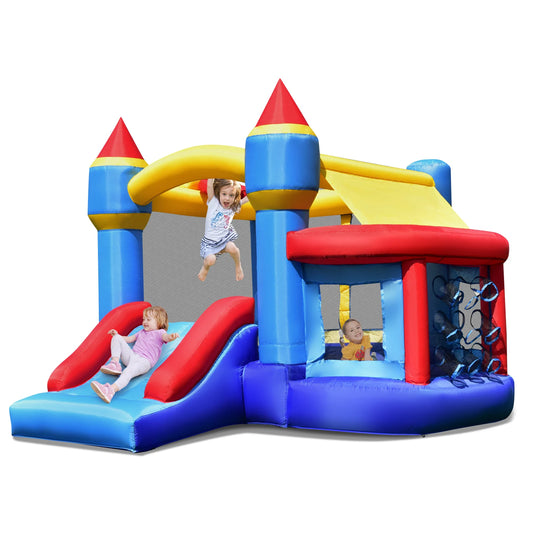 Multigot Inflatable Bounce House With Castle Slide And Basketball Hoop