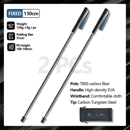 OKHEALING T800 Carbon Fiber Walking Poles Telescopic Trekking Sticks