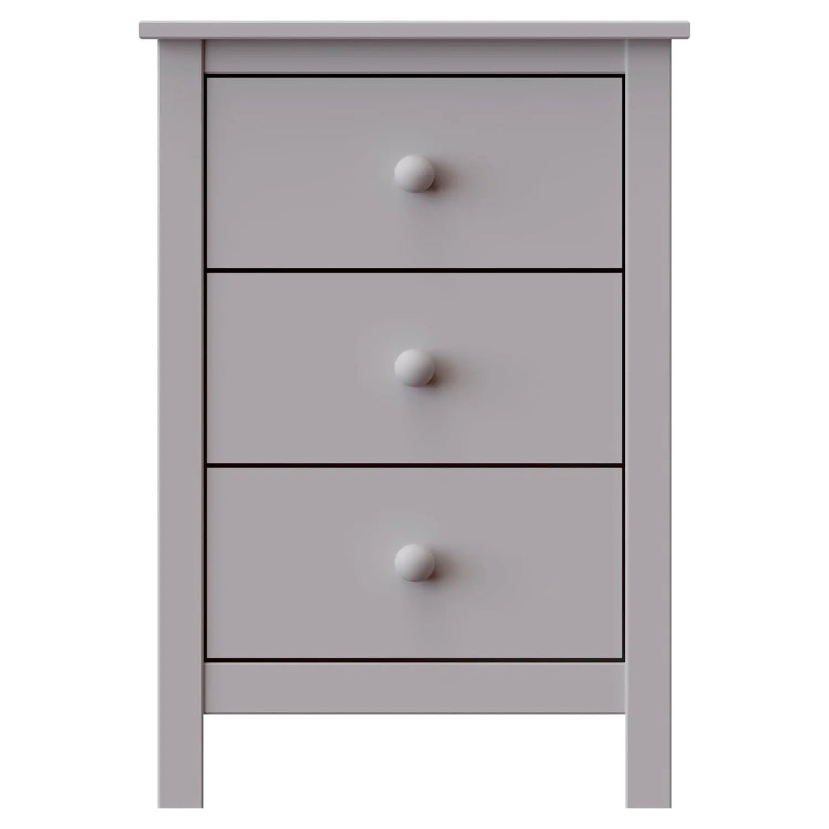 Tall Solid Pine Wood Nightstand With Three Drawers And Modern Design