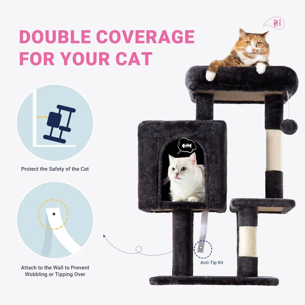 NBVCX Multi Level Cat Tree Plush Perches For Kittens