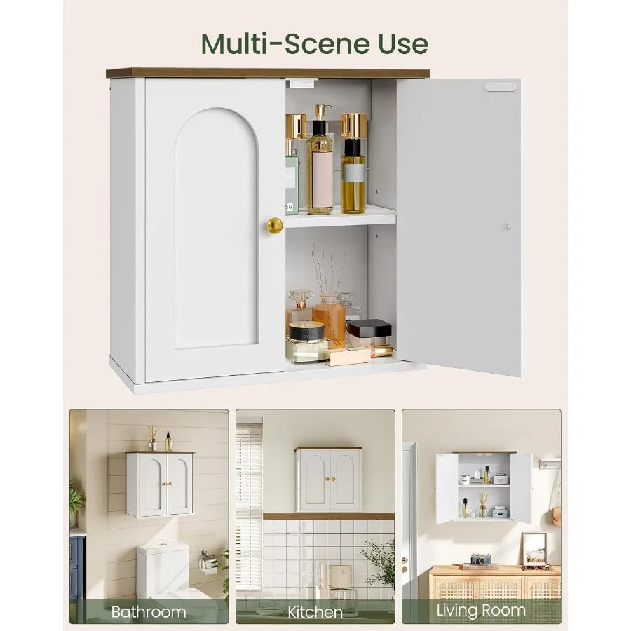XIUWO Bathroom Wall Cabinet With Adjustable Shelves Farmhouse Style