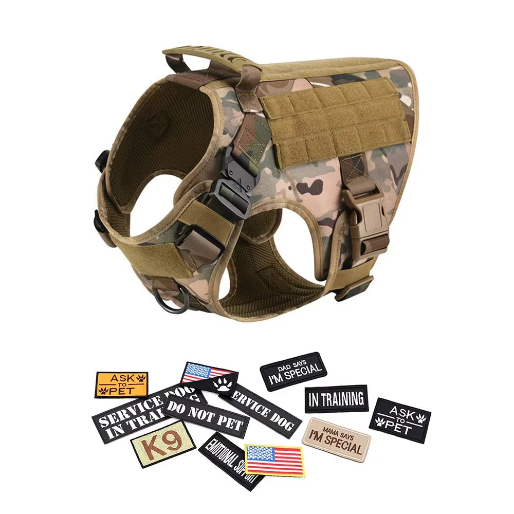 PetraVel Tactical Dog Vest Harness Set With Quick Release Buckle