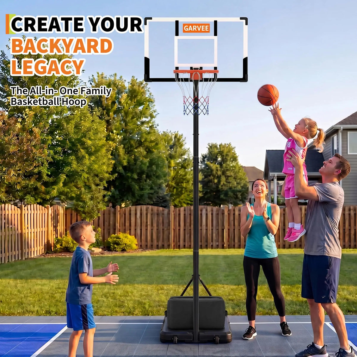 Himiss Portable Adjustable Basketball Hoop With Backboard And Wheels