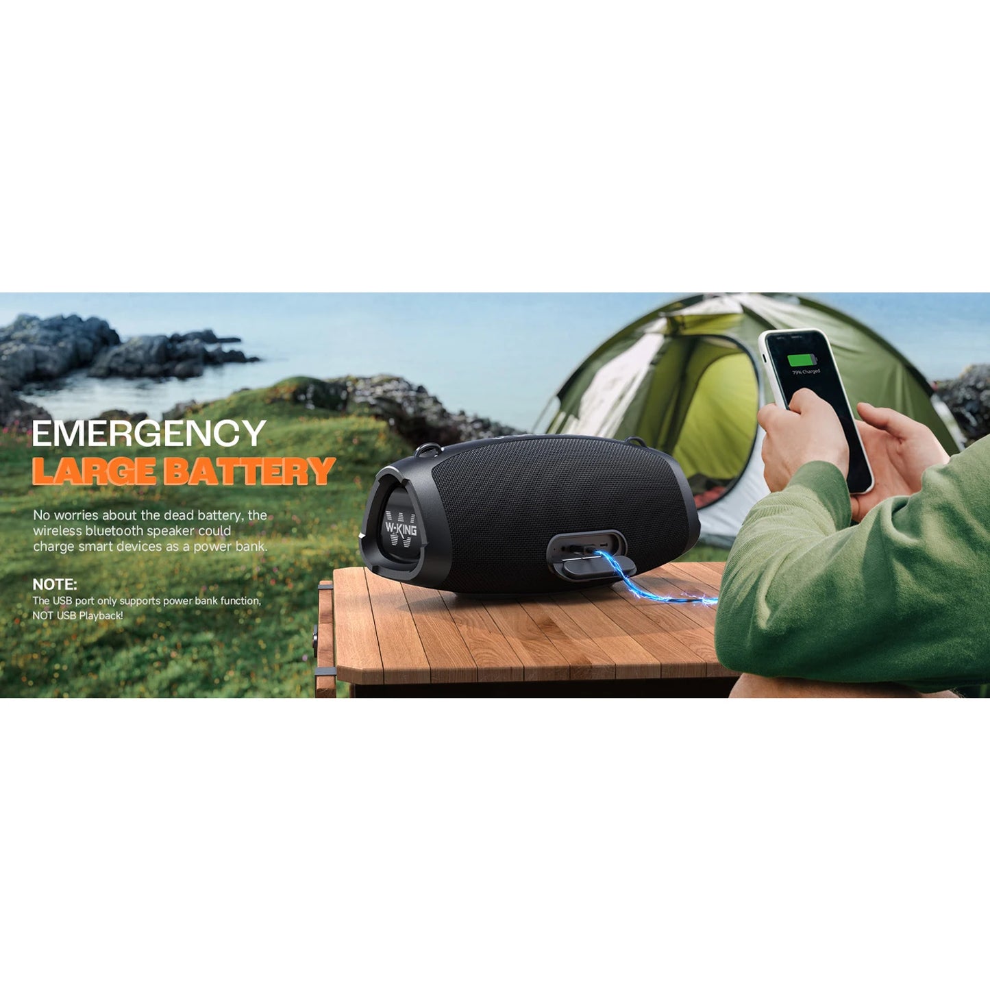 W-King X10 Bluetooth Speaker 120W Portable IPX6 Waterproof Boombox