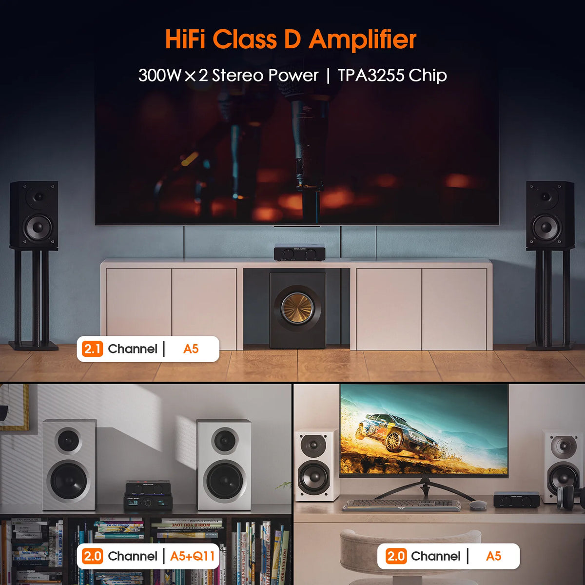 Douk Audio A5 TPA3255 Class D Stereo HiFi Amplifier