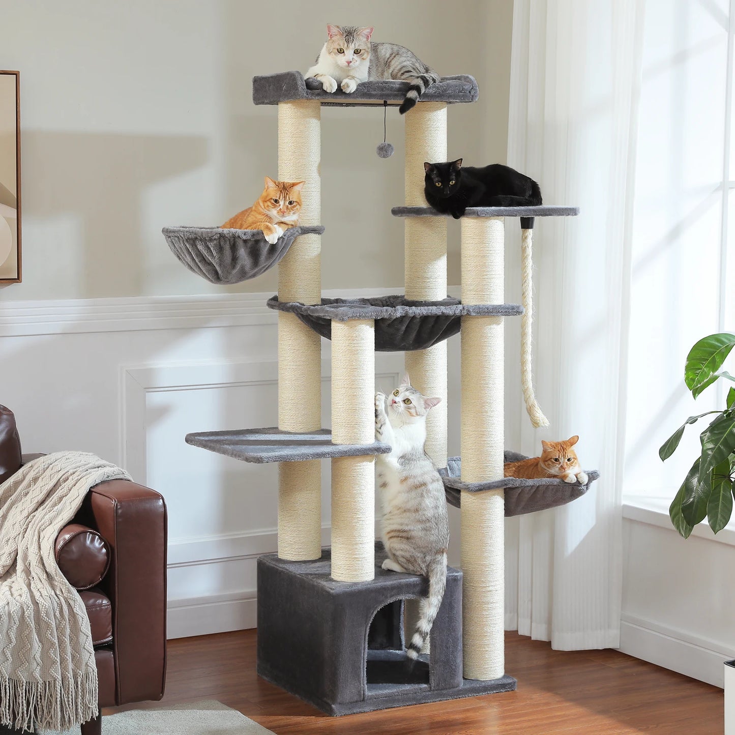 PAWZ Road Cat Tree Tower With Multiple Levels Hammock