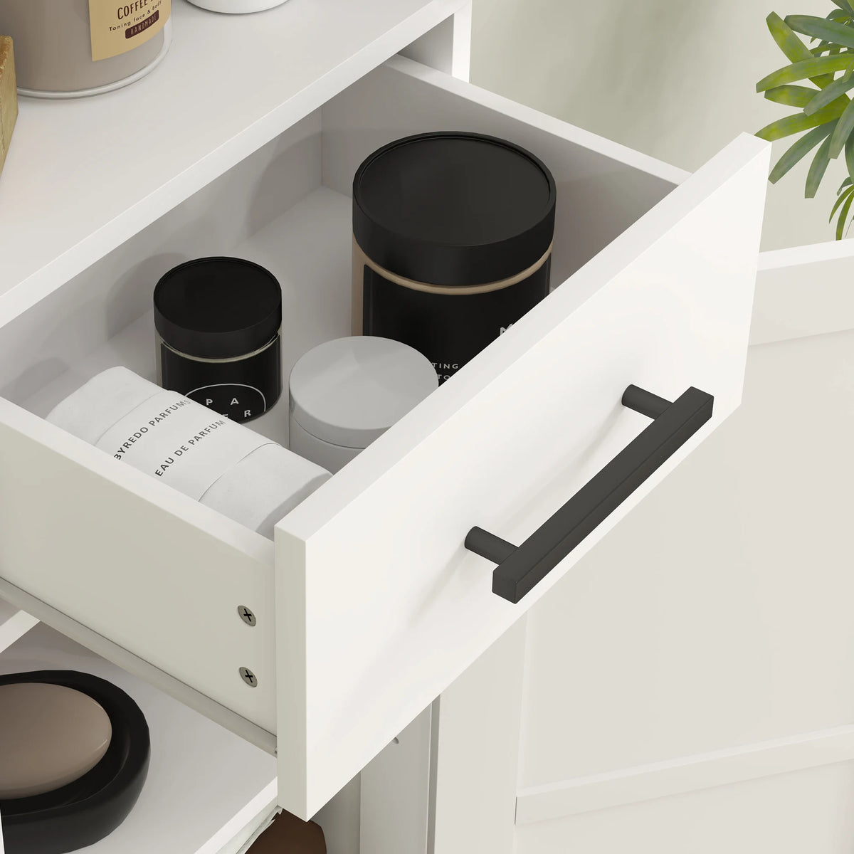 Homcom Narrow Bathroom Storage Cabinet With Barn Doors