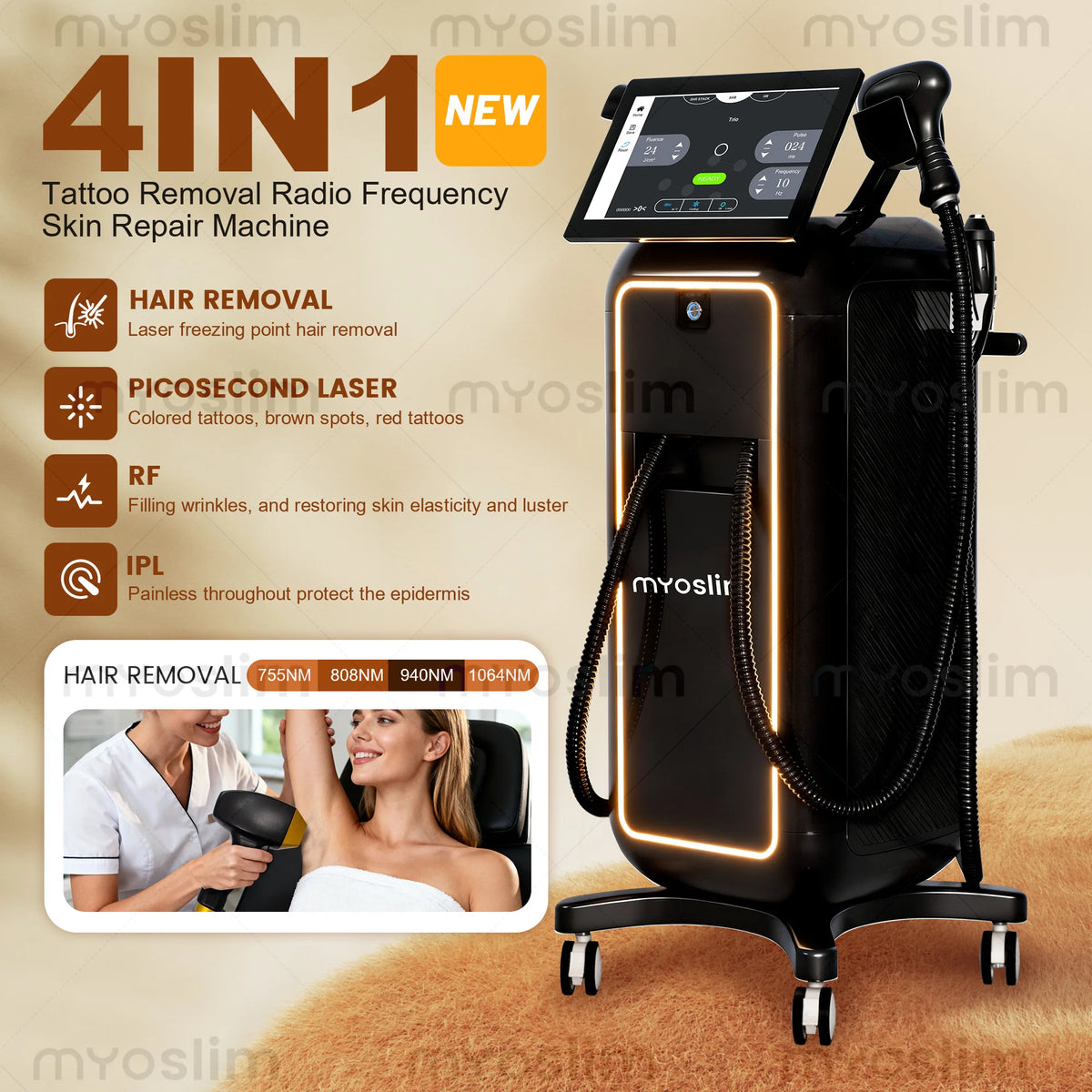 Myoslim Diode Laser Hair Removal Machine For Professional Use