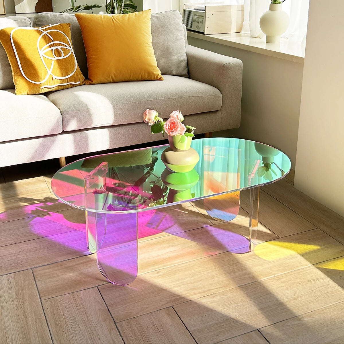 Modern Style Acrylic Coffee Table Side Table Design