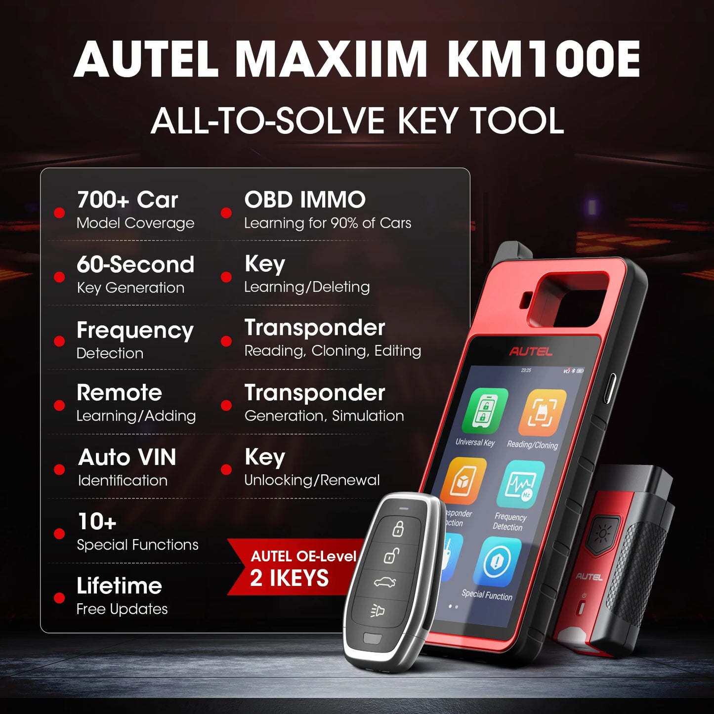 Autel MaxiIM KM100 Key Fob Programmer Immo Tool Kit