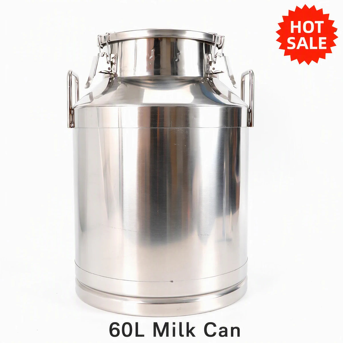 Milk Can, 60L Stainless Steel Milk Bucket, Durable Non-Magnetic 201 Stainless Steel, Silicone Seal, Leak-Proof, Household Kitchen Storage Container