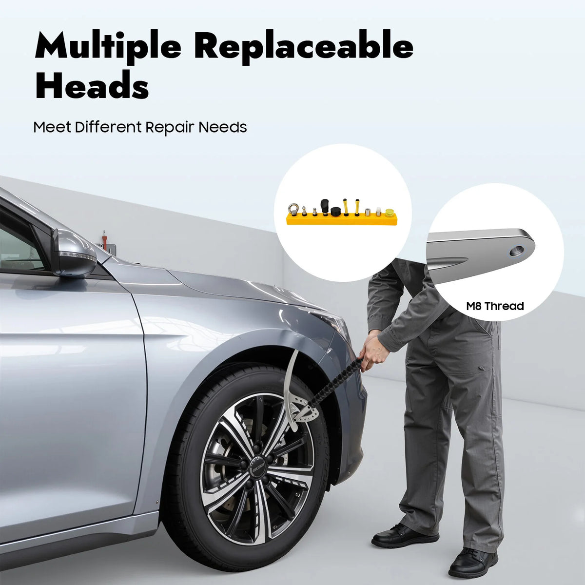 Car Fender Repair Tool Kit M8 Thread Dent Removal Kit Adjustable Auto Fender Damage Repair Tool for Home Car Repair Shop