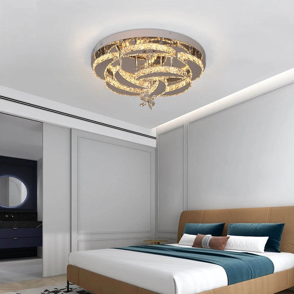 GreeLustr Crystal Ceiling Lamp Chandelier With LED Dimmable