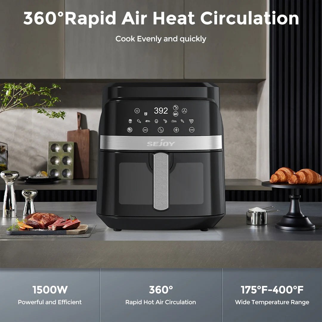 SEJOY Air Fryer Oven Oilless Cooker Roast Bake Dehydrate Warm