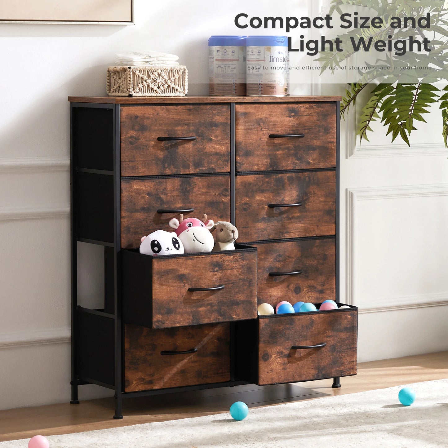 MCQ 8 Drawer Fabric Cabinet For Living Room And Storage