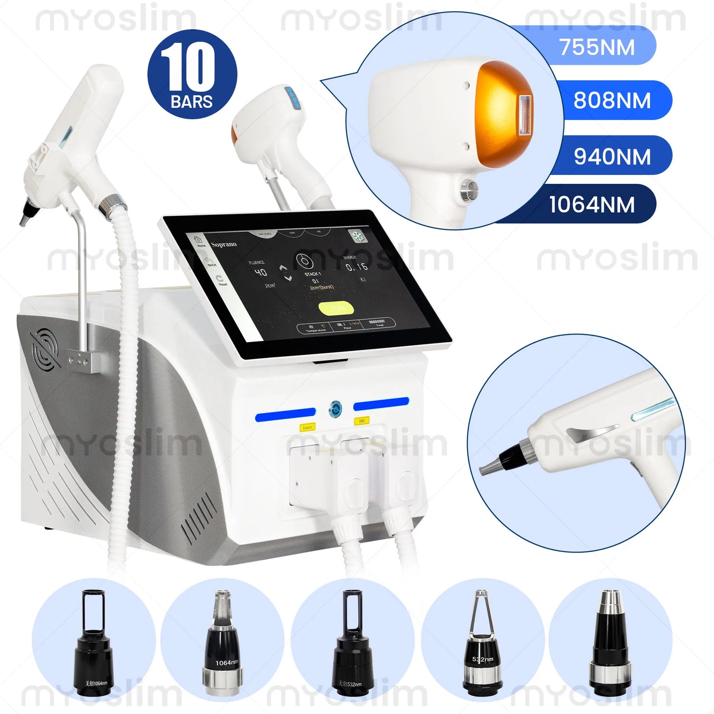 MYOSLIM 2-in-1 Hair Removal and Tattoo Laser Machine