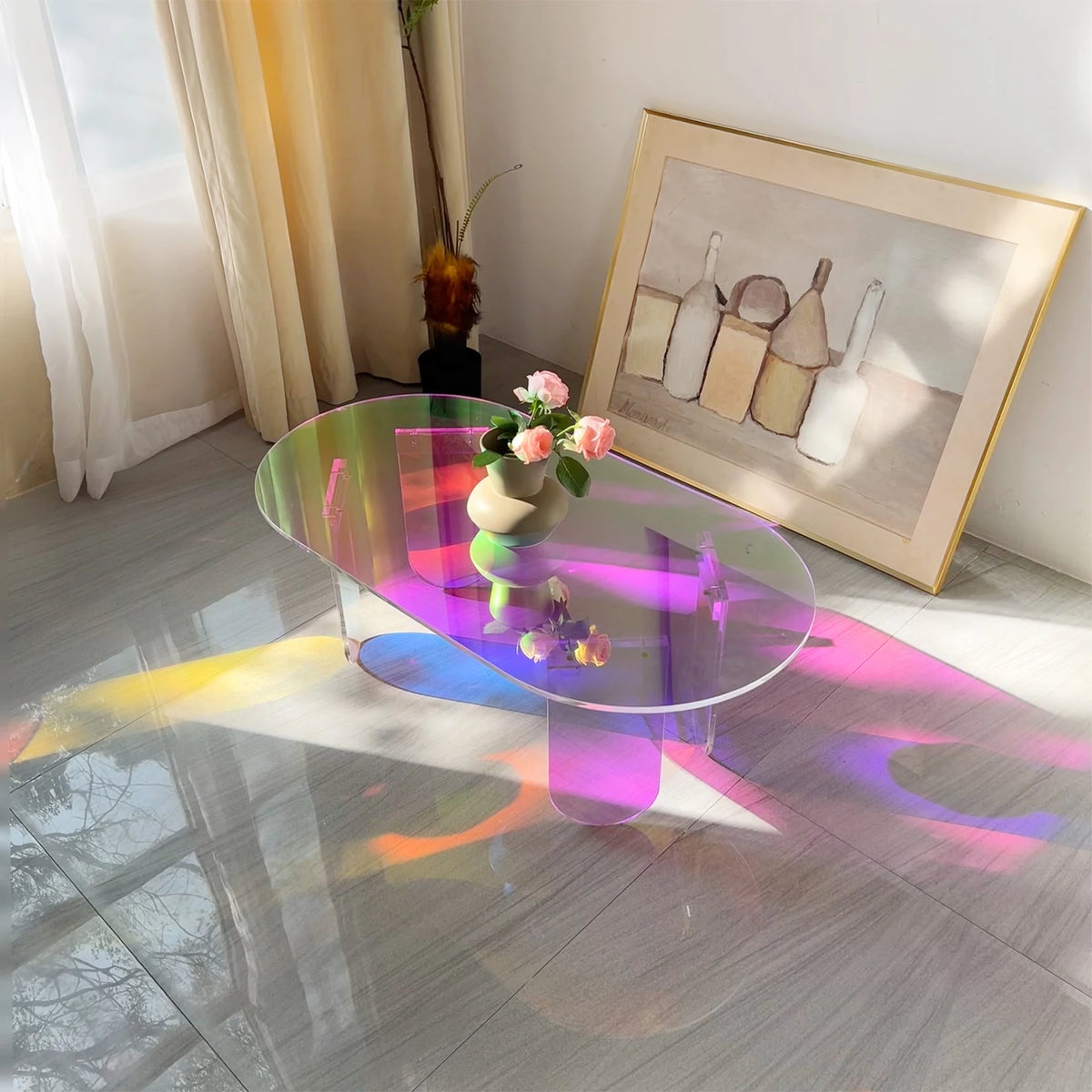 Modern Style Acrylic Coffee Table Side Table Design