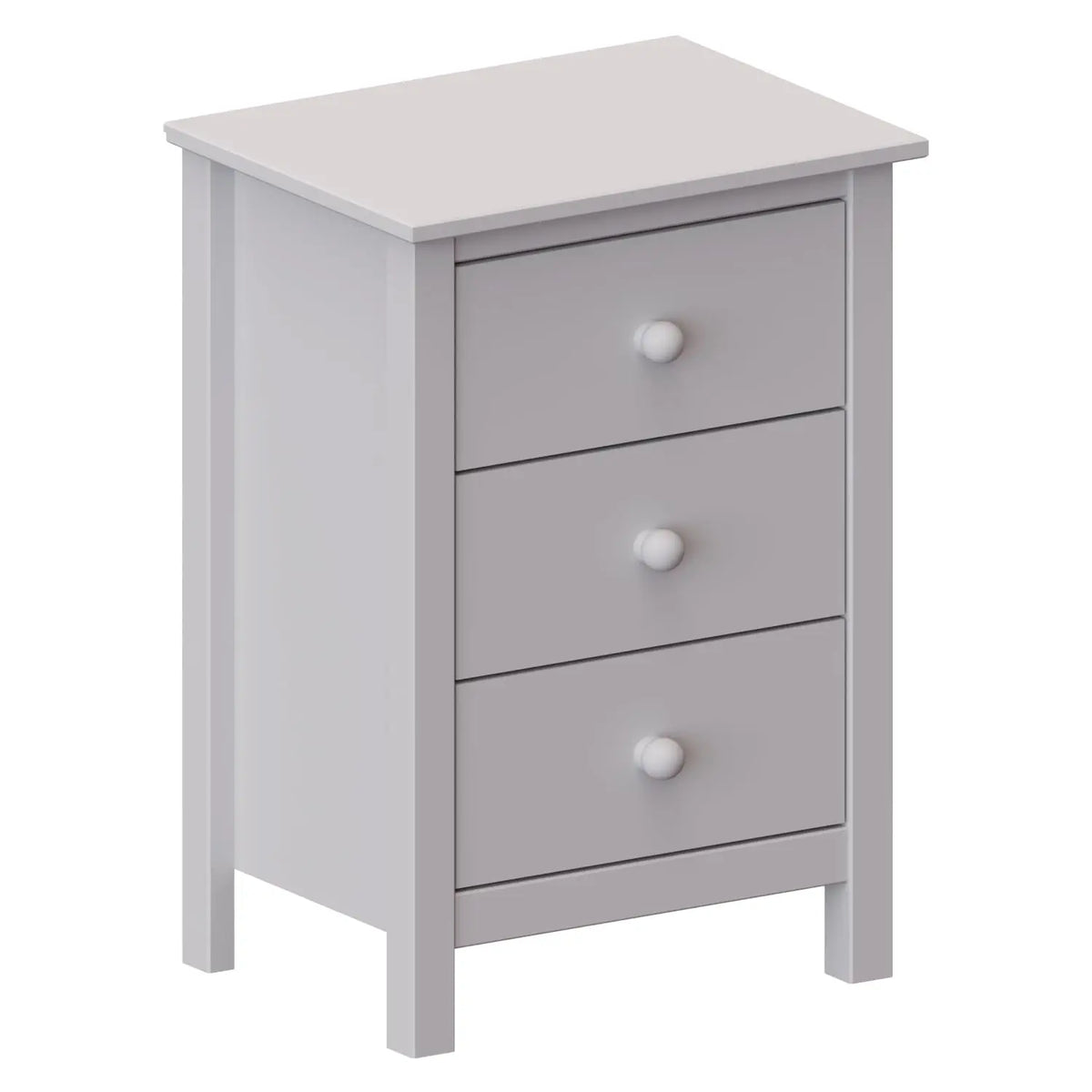 Tall Solid Pine Wood Nightstand With Three Drawers And Modern Design