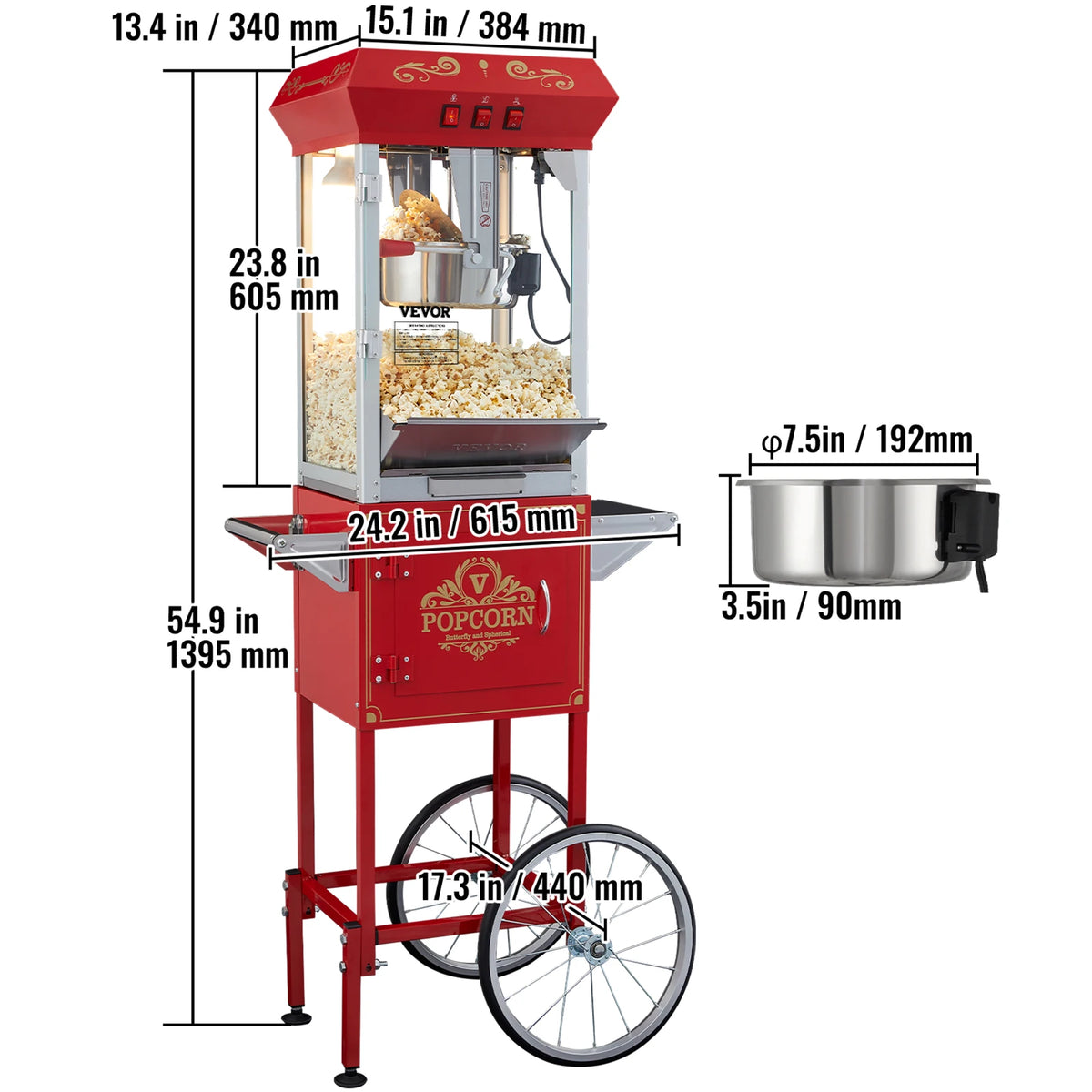 Succebuy Automatic Electric Commercial Popcorn Maker With Serving Spoon