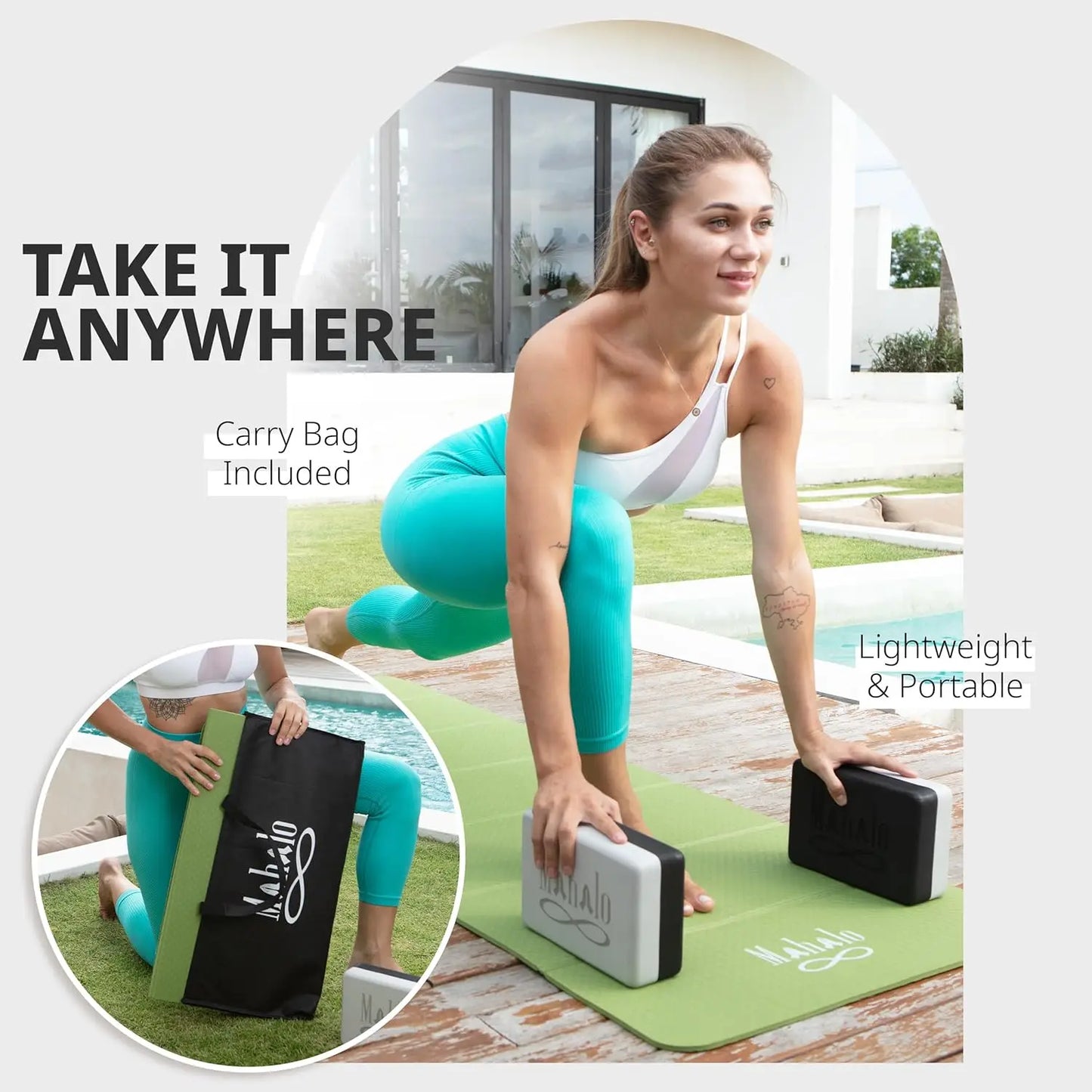 Foldable Yoga Mat With Carry Bag For Yoga And Pilates