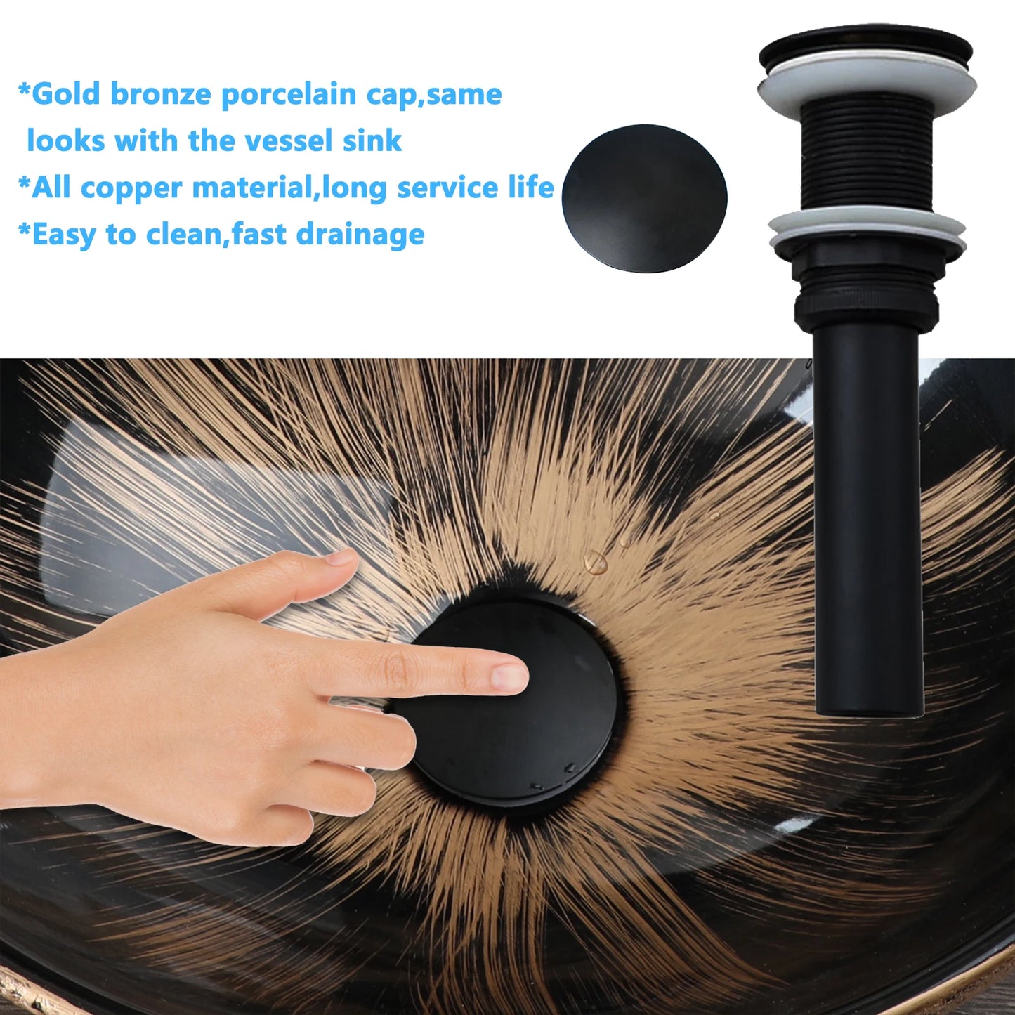 MEKKHALA Kemaidi Oval Vessel Sink With Faucet Above Counter