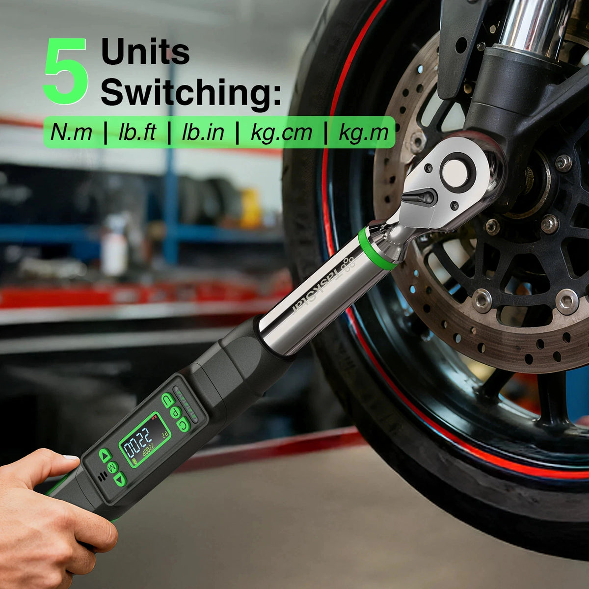 TaskStar Digital Torque Wrench With Adapters For Automotive Repair