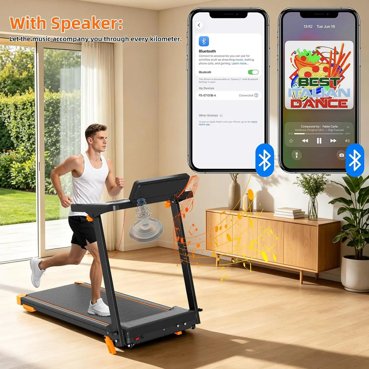 Folding Walking Pad Treadmill with 12 Percent Incline and App