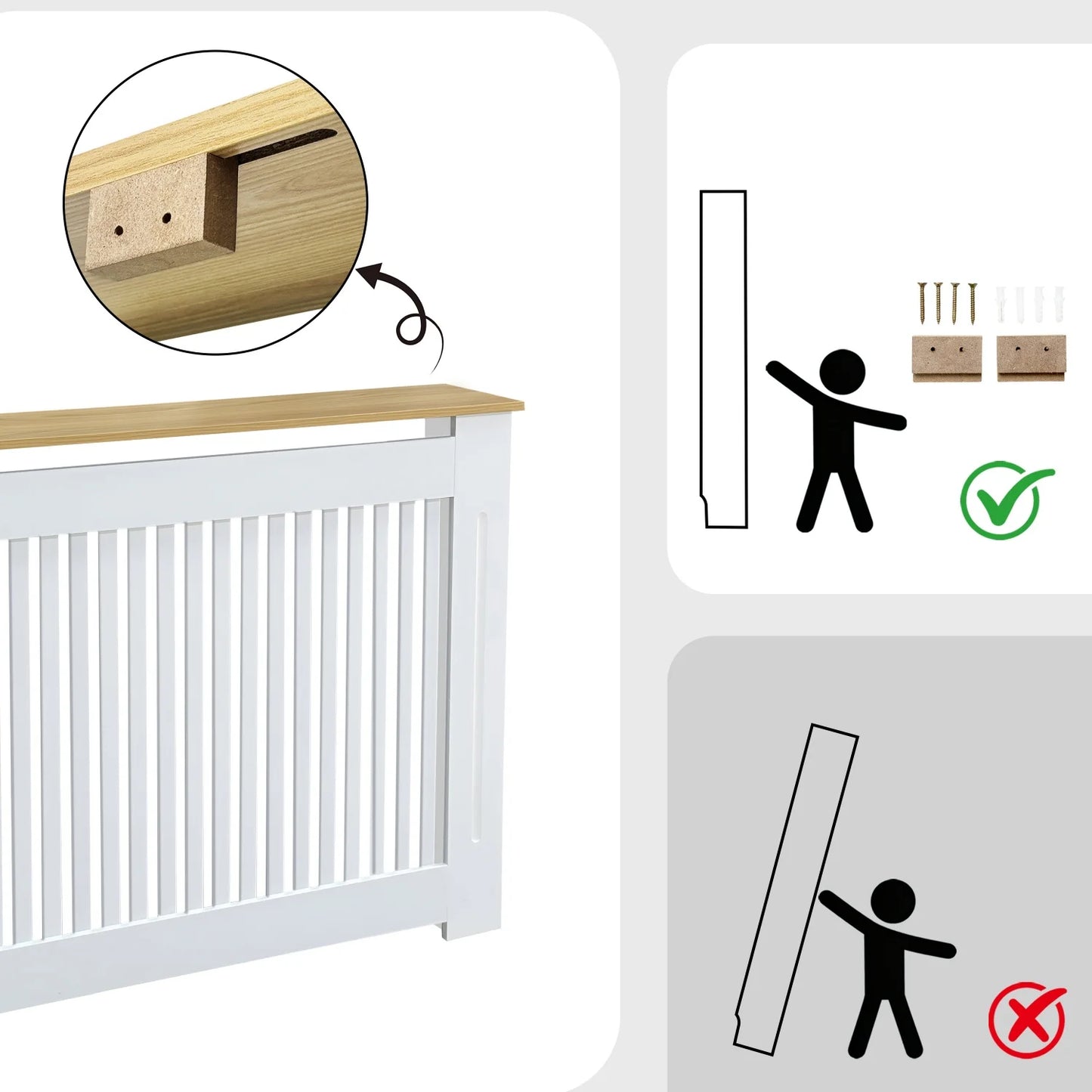 SL Radiator Cover Guard MDF Wood Grain For Home Office