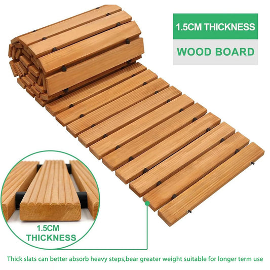 Weather-Resistant Non-Slip Wooden Garden Pathway Roll Out