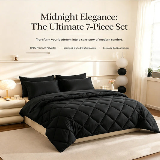 EasYum Brushed Polyester Bedding Set With Quilted Comforter