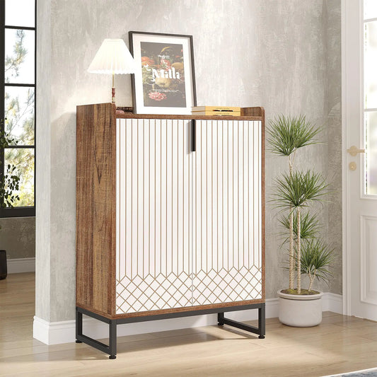 Tribesigns Modern Wood Shoe Cabinet Storage Rack For Bedroom Hallway