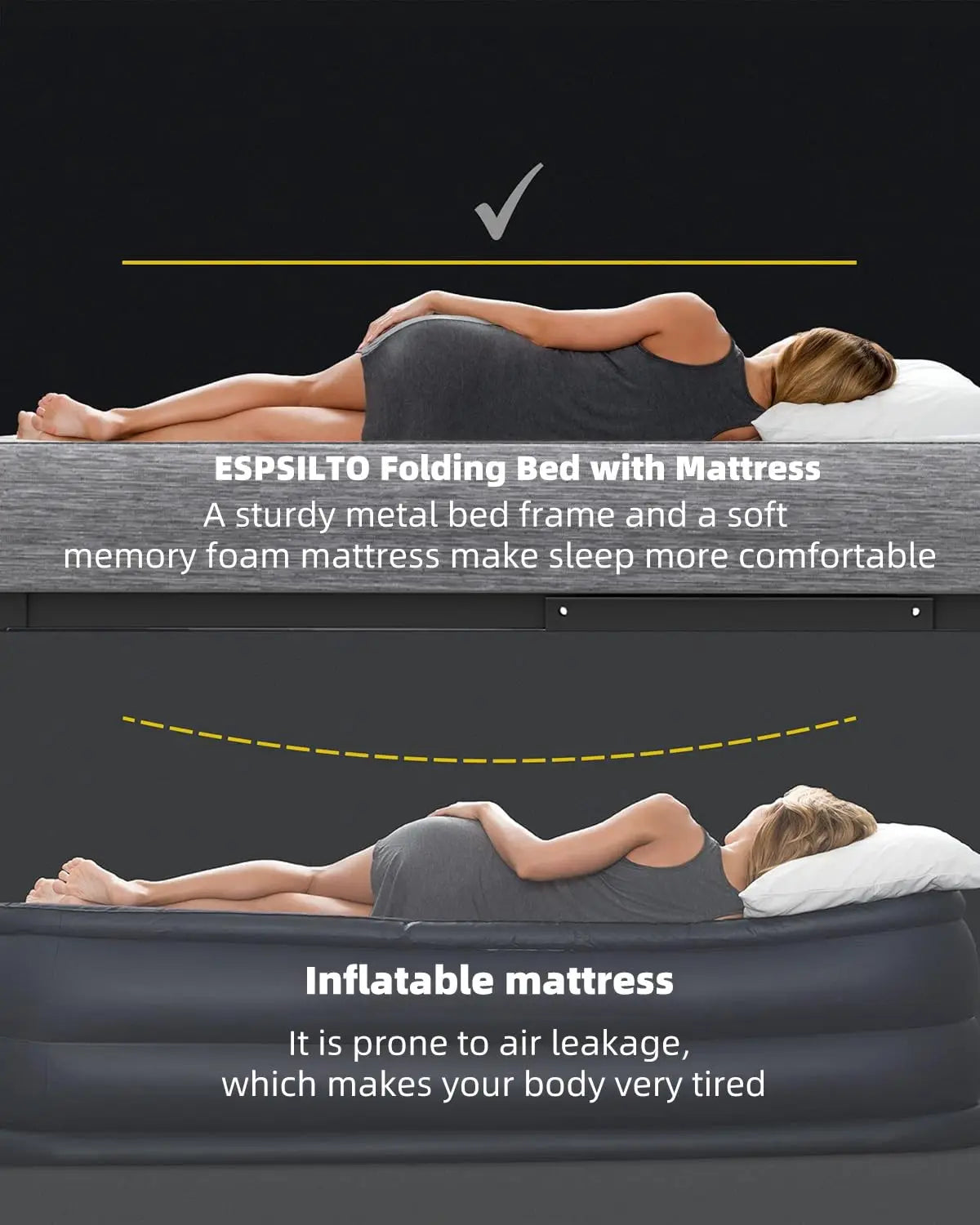 Folding Bed With Mattress Rollaway Guest Bed For Home Use