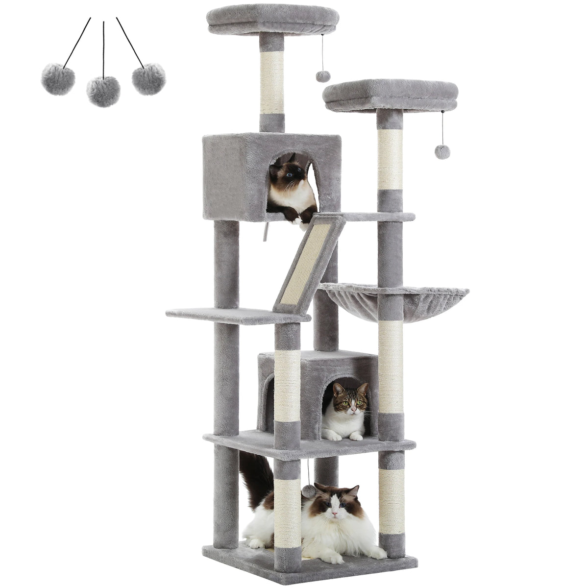 Pawz Road Multi Level Plush Cat Tree With Scratching Posts And Perches
