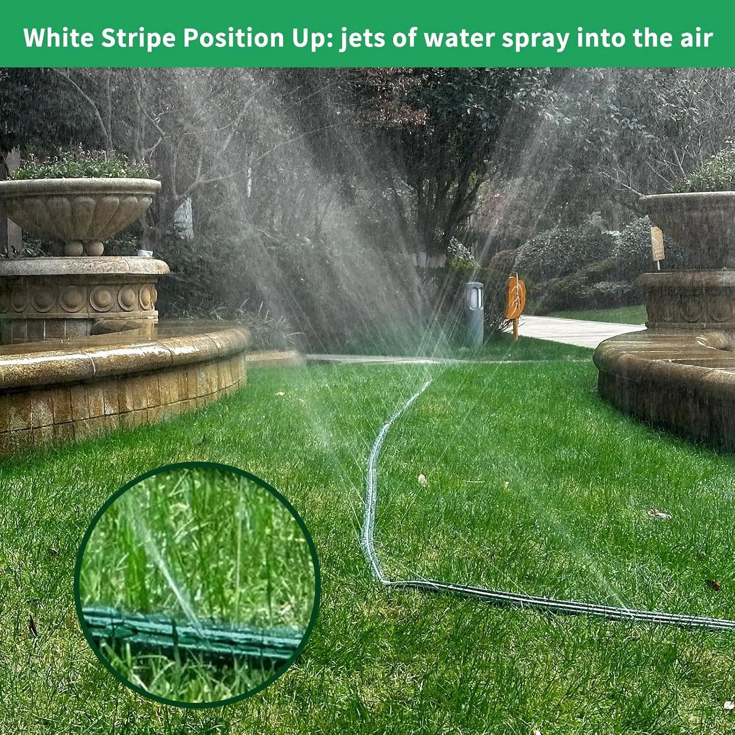 Heavy Duty Flat Soaker Sprinkler Hose With Stakes For Lawn