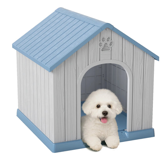 Plastic Dog House Weatherproof Indoor Outdoor Pet Shelter