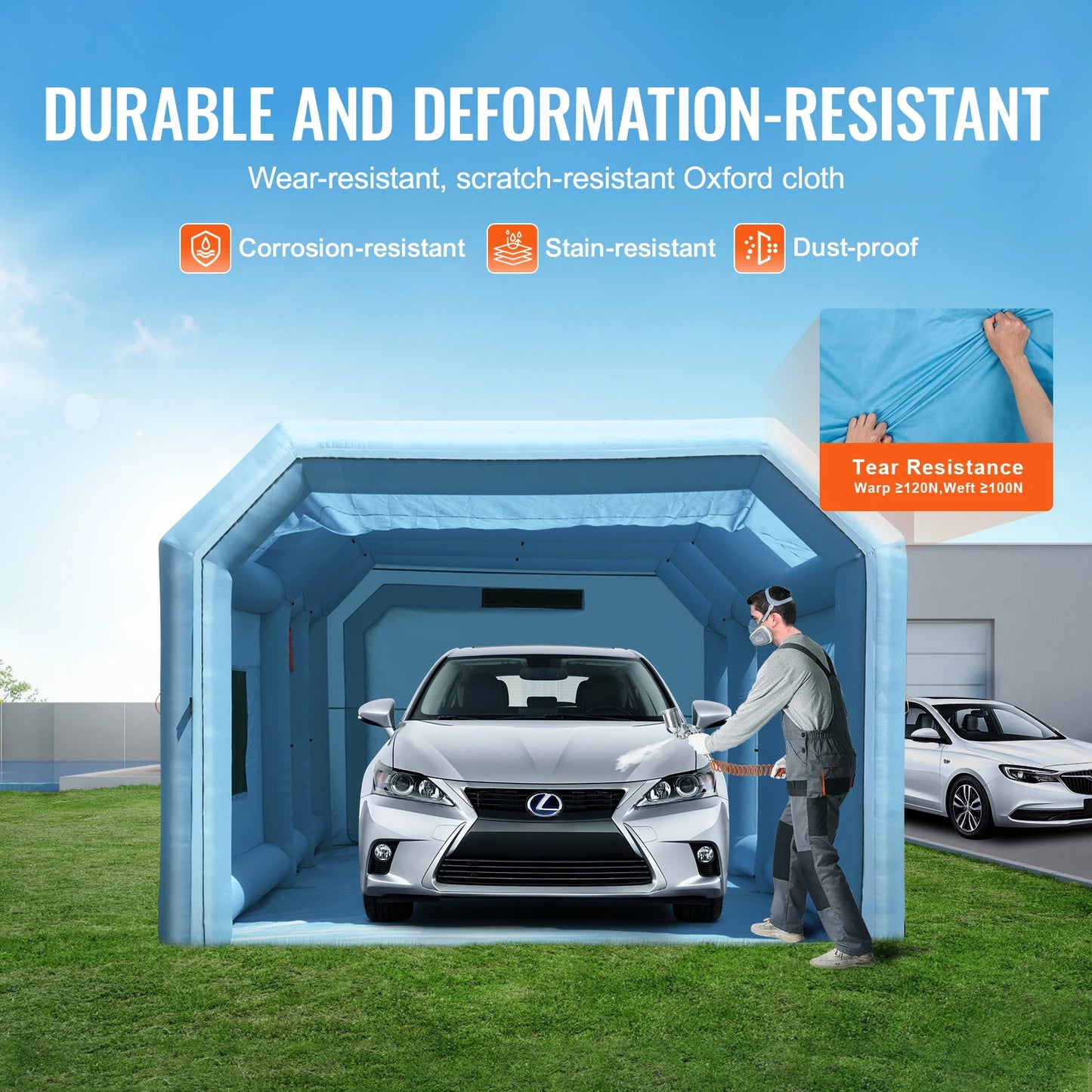 SucceBuy Inflatable Paint Booth With Powerful Blowers And Filter System