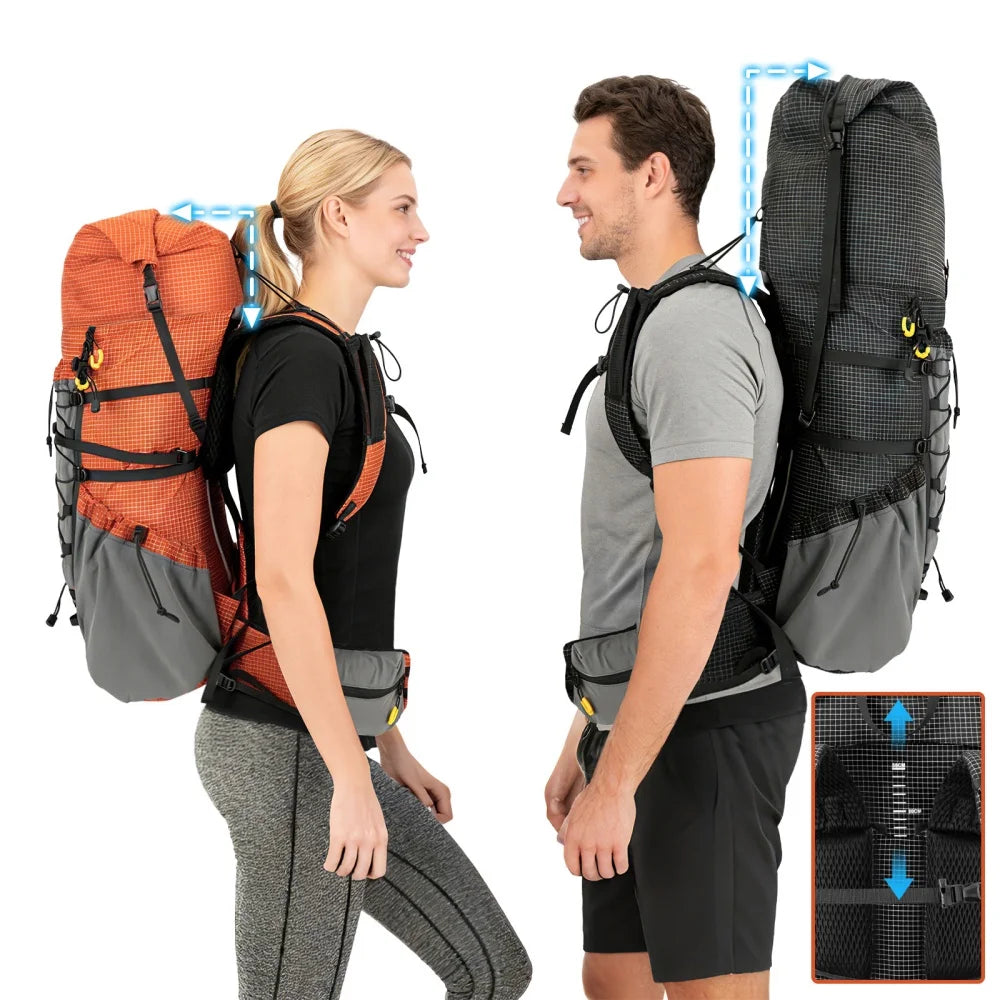 Night Cat Internal Frame Hiking Backpack With Rain Cover
