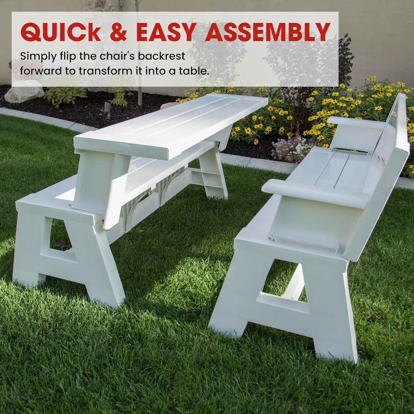 Gen 1 Space-Saving 2-In-1 Outdoor Bench To Picnic Table
