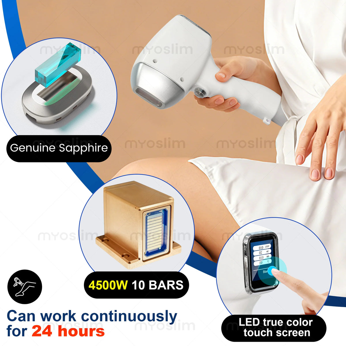 Myoslim 5000W Diode Hair Removal And Skin Rejuvenation Machine