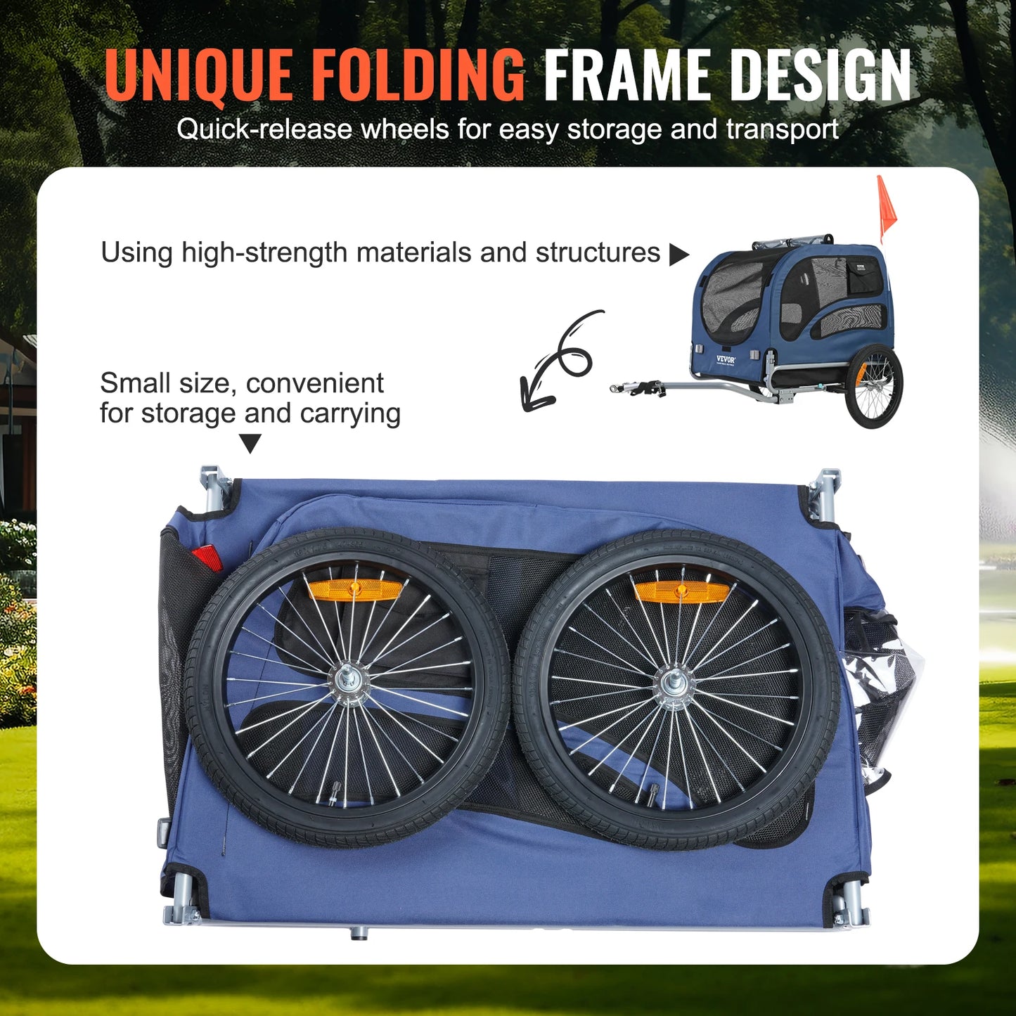 SucceBuy Dog Bike Trailer With Coupler And Safety Reflectors