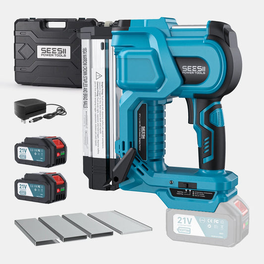 Seesii Cordless Electric Brad Nail Gun With Rechargeable Battery