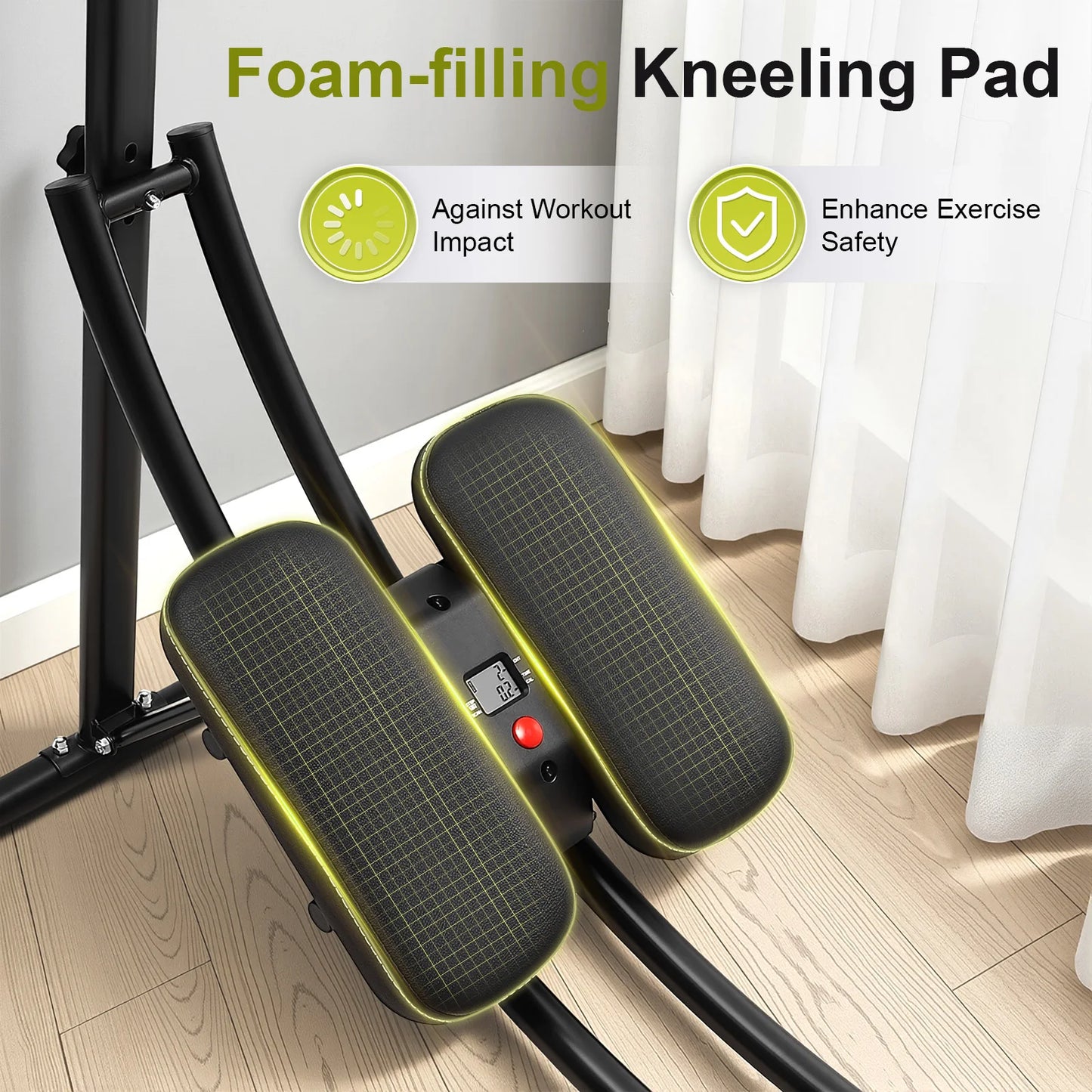 Ab Machine With LED Display 3-Level Adjustable Foldable Home Gym